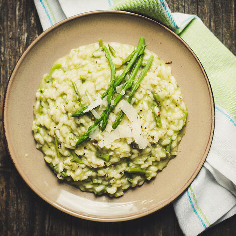 Risotto aux asperges du jardin
