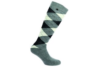 Argyle" sokken grijs & ecru