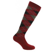 Argyle" sokken rood & zwart
