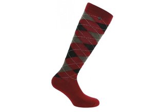 Argyle" sokken rood & zwart