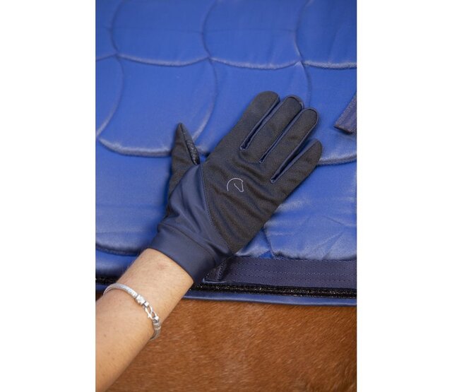 Knit digital" gloves navy blue