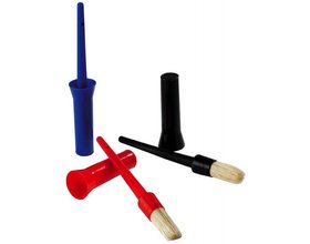 Shoe brush with black cap