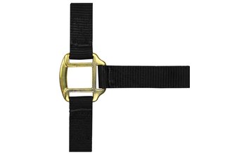 Licol nylon noir doublé cuir pour cheval de trait