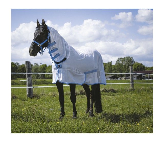 Combo" wit en lichtblauw nethemd