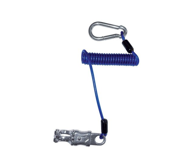 Spring-loaded anti-foxing lanyard