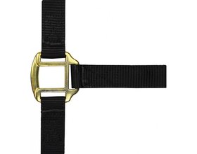 Licol nylon doublé cuir pour cheval