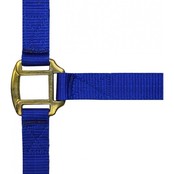Nylon halter with leather lining for horses