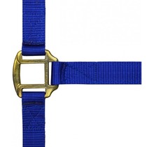 Nylon halter with leather lining for horses