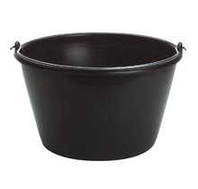 Graduated black plastic bucket