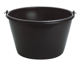 Graduated black plastic bucket