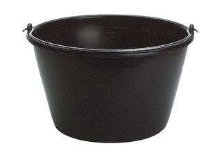 Graduated black plastic bucket
