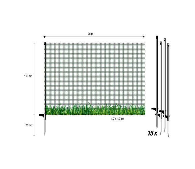 Klein gaasnet 25m h1.10m - Flex Klein gaasnet 25m h1.10m - Flex