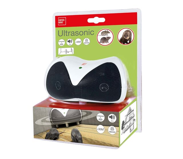 Répulsif à ultrasons sur secteur pour rongeurs 30m² SWISSINNO