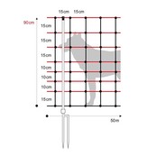 Filet électrifiable double pointe 50m h0.90m
