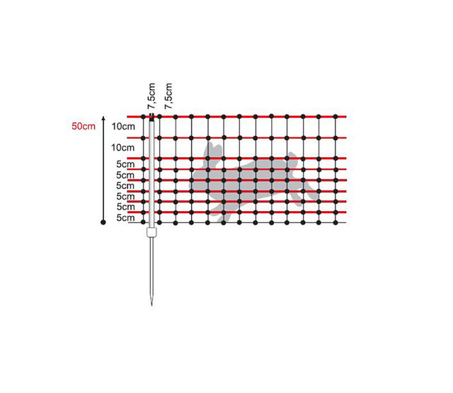 Filet électrifiable lapin & petits animaux  50m h0.50m