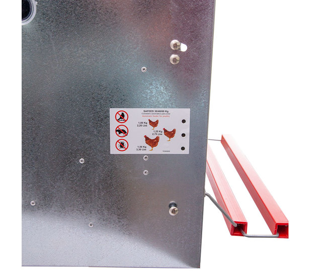 Double pest control hens feeder, 50kg - SAFEED