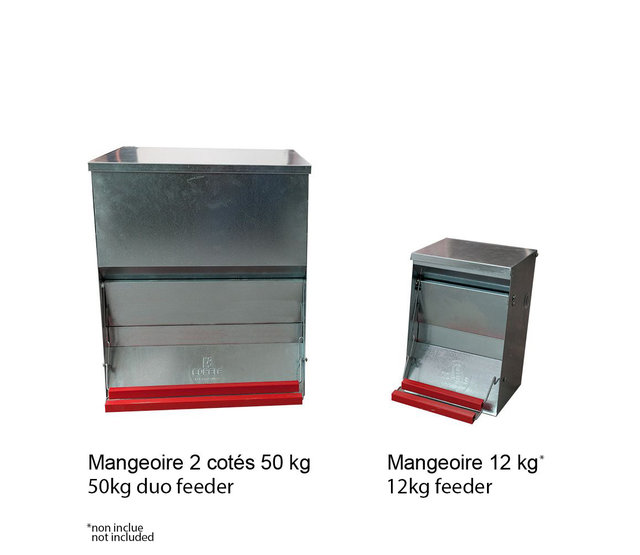 Double pest control hens feeder, 50kg - SAFEED