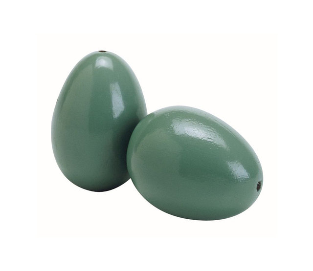 Lot de 2 oeufs factices en bois peint, faisans - CHICK'A