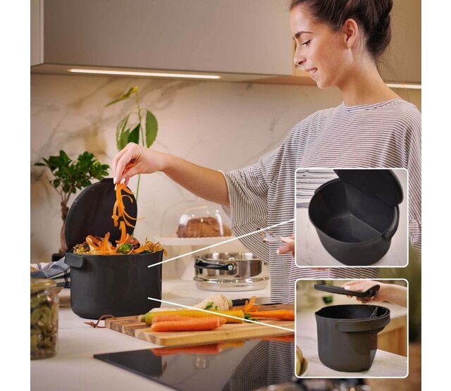 Compost garbage can ORGANKO DAILY 3.3L black