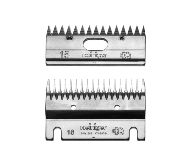 Set of 18 and 15-tooth combs for HEINIGER Charolais cattle