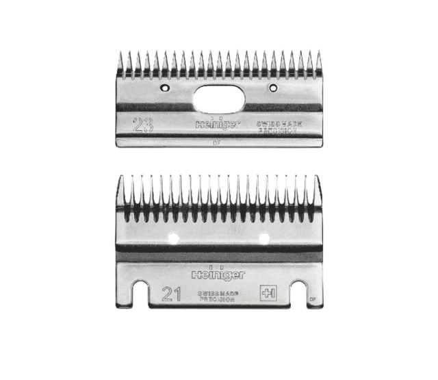 Set kammen 21 en 23 tanden voor runderen en paarden HEINIGER