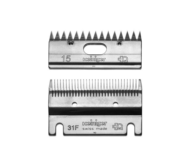 Jeu de peignes 31F  et 15 dents pour bovins et chevaux HEINIGER