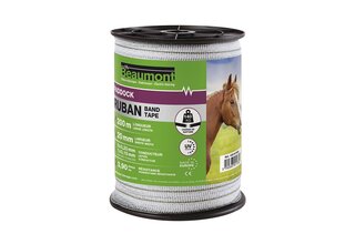 20mm/200m white and green PADDOCK BEAUMONT tape