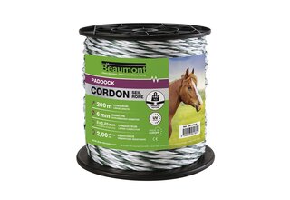 Koord 6mm/200m wit en groen PADDOCK BEAUMONT