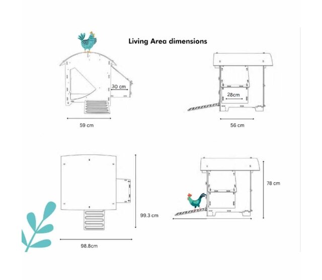 Gerecycled kippenhok voor 3 tot 5 kippen klein model NESTERA