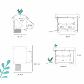 Poulailler recyclé au sol pour 5 à 9 poules modèle moyen NESTERA