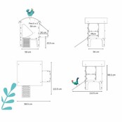 Recycled hen house with feet for 3 to 5 hens small model NESTERA