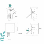 Raised recycled hen house for 3 to 5 hens small model NESTERA