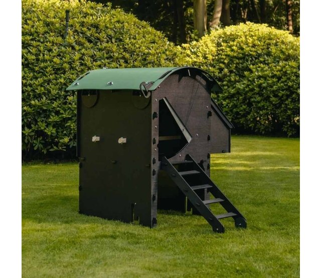 Verhoogd gerecycled kippenhok voor 5 tot 9 kippen NESTERA middelgroot model
