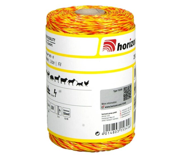 Twisted wire Ø 0.18mm /250m yellow and orange FARMER W3 HORIZONT