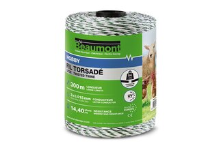 Fil torsadé Ø 0.15mm /300m blanc et vert HOBBY BEAUMONT