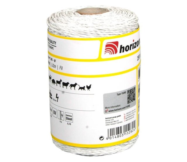 Fil torsadé Ø 0.18mm /250m blanc FARMER W6 HORIZONT Fil torsadé Ø 0.18mm /250m blanc FARMER W6 HORIZONT