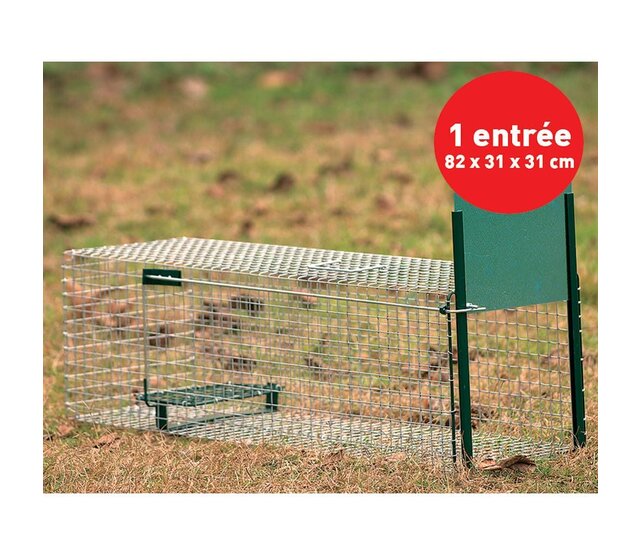 Boîte à fauve, 1 entrée avec porte à glissière 82 x 32 x 31 cm BOXTRAP