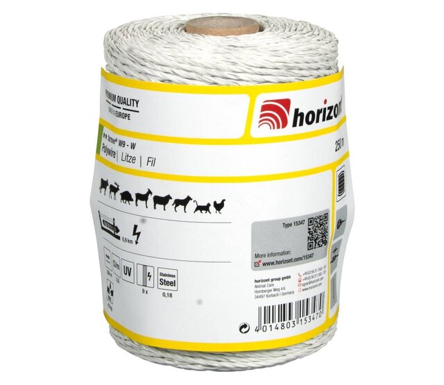 Fil torsadé Ø 0.18mm /250m blanc FARMER W9 HORIZONT Fil torsadé Ø 0.18mm /250m blanc FARMER W9 HORIZONT
