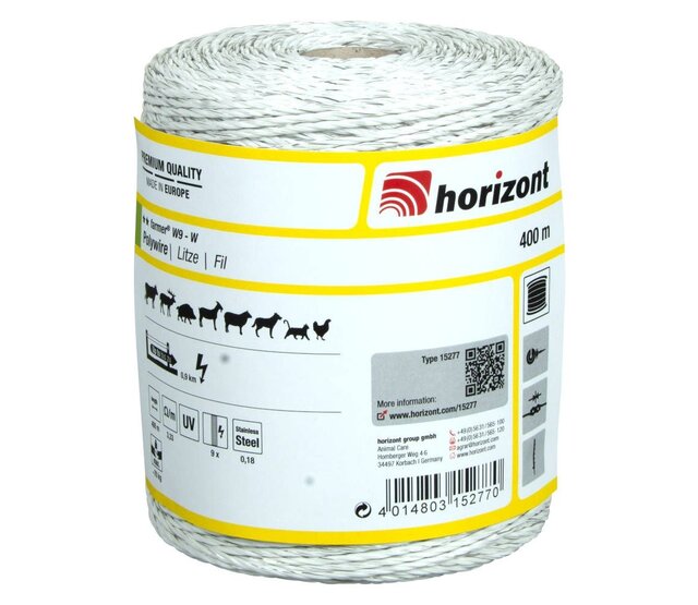 Fil torsadé Ø 0.18mm /400m blanc FARMER W9 HORIZONT Fil torsadé Ø 0.18mm /400m blanc FARMER W9 HORIZONT