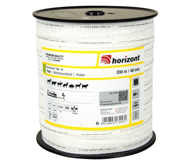 Ruban Ø 0.15mm /200m blanc FARMER T40 HORIZONT