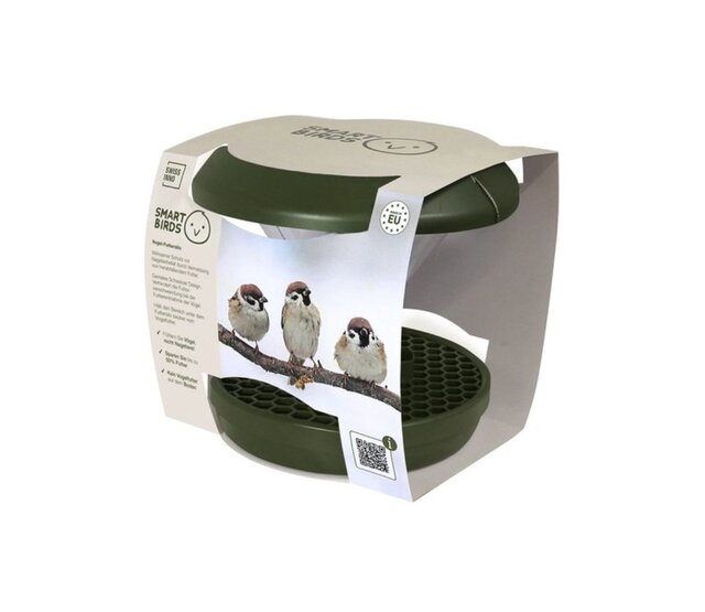 Mangeoire pour oiseaux anti-nuisibles verte SMART BIRDS SWISSINNO