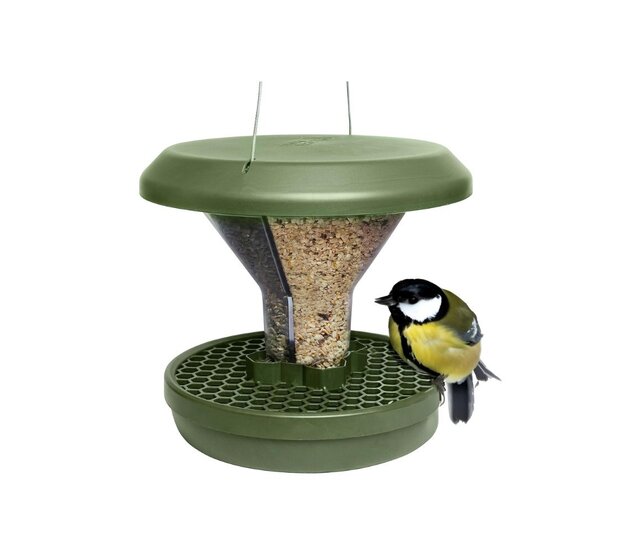 Mangeoire pour oiseaux anti-nuisibles verte SMART BIRDS SWISSINNO