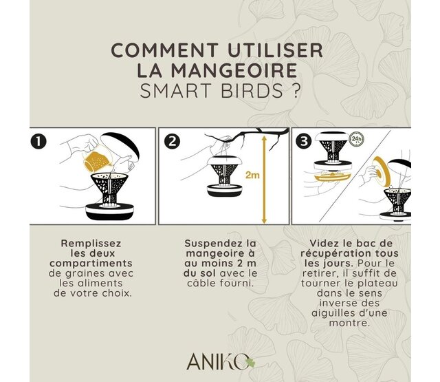 Mangeoire pour oiseaux anti-nuisibles bleue SMART BIRDS SWISSINNO