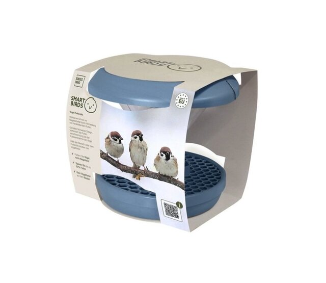 Mangeoire pour oiseaux anti-nuisibles bleue SMART BIRDS SWISSINNO