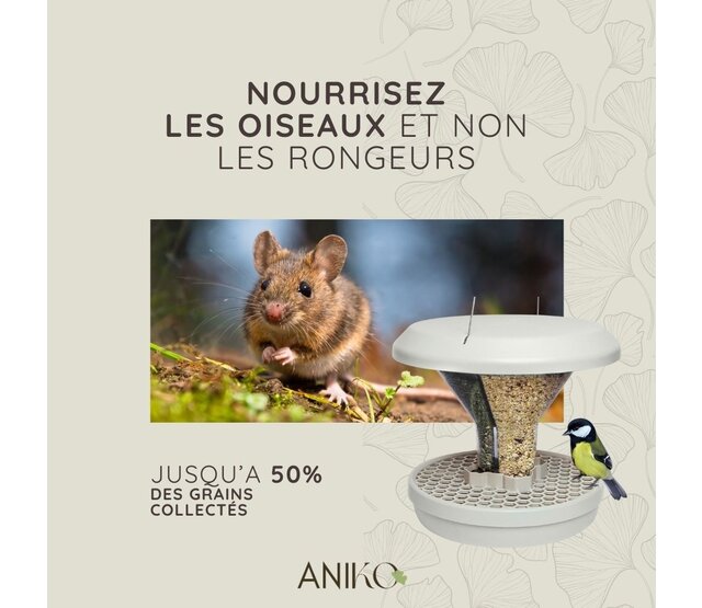 Mangeoire pour oiseaux anti-nuisibles grise SMART BIRDS SWISSINNO Mangeoire pour oiseaux anti-nuisibles grise SMART BIRDS SWISSINNO