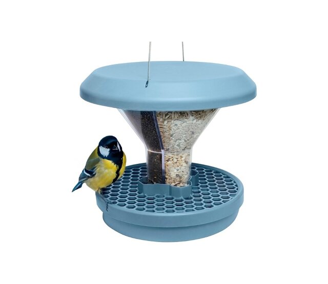 Mangeoire pour oiseaux anti-nuisibles bleue SMART BIRDS SWISSINNO