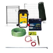 Kit de clôture mobile pour volailles filet 50m poste mixte PREMIUM