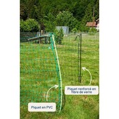 Kit de clôture mobile pour volailles filet 50m poste solaire Kit de clôture mobile pour volailles filet 50m poste solaire