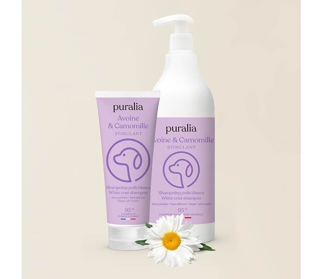 Natuurlijke shampoo voor honden met een witte vacht 1L PURALIA