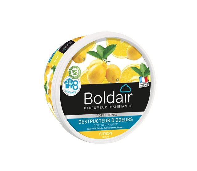 Destructeur d'odeurs en gel citron 300 g BOLDAIR Destructeur d'odeurs en gel citron 300 g BOLDAIR